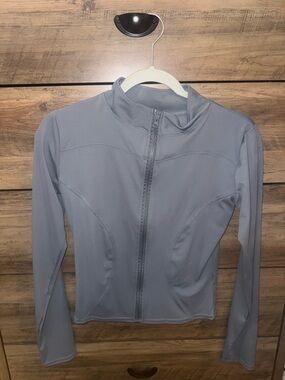 Light Gray Zip-Up Active Jacket